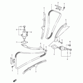 Схема вузла: Ланцюг ГРМ & Натягувач & Заспокоювач Suzuki SV650