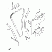 Схема вузла: Ланцюг ГРМ & Натягувач & Заспокоювач Suzuki GSX-R600