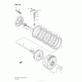 Схема узла: Сцепление для Suzuki DR-Z125 DR-Z125L