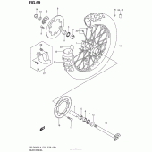 Схема узла: Заднее колесо для Suzuki DR-Z400 DR-Z400S