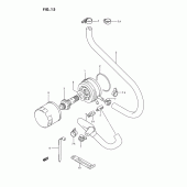 Схема вузла: Масляний охолоджувач & Масляний фільтр Suzuki GSX-R750