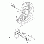Схема вузла: Переднє колесо (Dr-z125k3/k4/k5/k6/k7) для Suzuki DR-Z125 DR-Z125