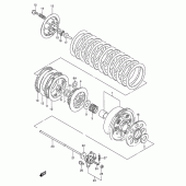 Схема вузла: Зчеплення (Model n/p/r/s/t) для Suzuki GSX600 Katana