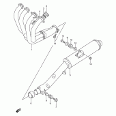Схема вузла: Вихлопна система для Suzuki GSF600 Bandit S