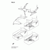 Схема узла: Передний боковой обтекатель (Model k8) для Suzuki GSX-R750