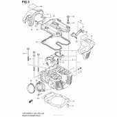 Схема вузла: Задня головка циліндра & Прокладка головки & Свічка запалювання Suzuki VZR1800 Boulevard M109R BOSS