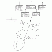 Схема вузла: Інформаційні наклейки для Suzuki RM250