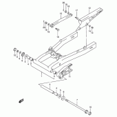 Схема вузла: Задній важіль підвіски Suzuki GSX600 Katana