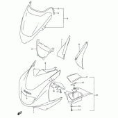 Схема вузла: Передній обтічник (Model v) для Suzuki RF600