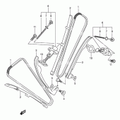 Схема узла: Цепь ГРМ & Натяжитель & Успокоитель для Suzuki VL250 Intruder LC