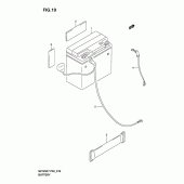 Схема вузла: Акумулятор для Suzuki GZ125 Marauder
