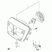 Схема вузла: Фара (Gsf600st/sv/sw/sx/sut/suv/suw/sux) для Suzuki GSF600 Bandit S