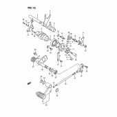 Схема вузла: Копірний вал & Вилки & Вал перемикання (Model g/j/k/l, ls650pm e1) для Suzuki LS650 Savage