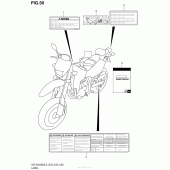 Схема узла: Информационные наклейки (Dr-Z400Sml3 E33) для Suzuki DR-Z400 DR-Z400SM
