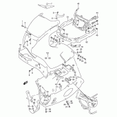 Схема вузла: Кронштейн переднього обтічника Suzuki GSX250 Across