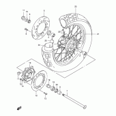 Схема вузла: Заднє колесо Suzuki XF650 Freewind
