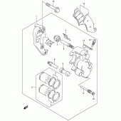 Схема вузла: Передній гальмівний супорт для Suzuki DR-Z250