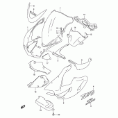 Схема вузла: Передній обтічник (Model w) для Suzuki TL1000