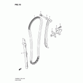 Схема узла: Цепь ГРМ & Натяжитель & Успокоитель для Suzuki TU250