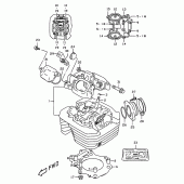 Схема вузла: Головка циліндра для Suzuki DR350