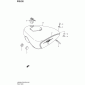 Схема вузла: Паливний бак Suzuki LS650 Boulevard S40