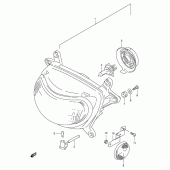 Схема вузла: Фара (Model v/w/x e4, e17, e18, e22, e25, e34, p9, p37) для Suzuki XF650 Freewind