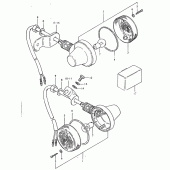 Схема узла: Поворотники (E4,  e21,  e25) для Suzuki TS125