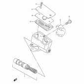 Схема узла: Передний тормозной цилиндр для Suzuki GSX750 Katana