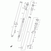 Схема вузла: Передня вилка (Model w/x/y/k1/k2) для Suzuki GSX600 Katana