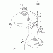 Схема узла: Топливный бак (Model j/k/l) для Suzuki GSX600 Katana
