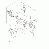Схема вузла: Передній гальмівний супорт для Suzuki GSX1400