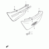Схема вузла: Бічні панелі (Model t/v) для Suzuki VS1400 Intruder 1400