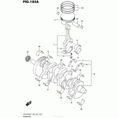Схема вузла: Колінчастий вал Поршень для Suzuki GSX-R1000