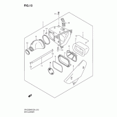Схема узла: Воздушный фильтр для Suzuki DR-Z250