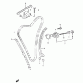 Схема узла: Цепь ГРМ & Натяжитель & Успокоитель для Suzuki GSX750