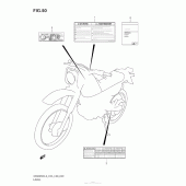 Схема вузла: Інформаційні наклейки (Dr200Sel3 E33) для Suzuki DR200 DR200SE