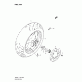 Схема вузла: Заднє колесо (An400l1 e2) для Suzuki AN400 Burgman (EU analogue of SkyWave)