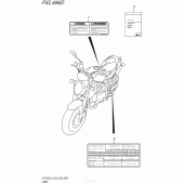 Схема вузла: Інформаційні наклейки (Sfv650Al5 E28) для Suzuki SFV650 Gladius