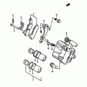 Схема вузла: Задній гальмівний супорт для Suzuki DR800
