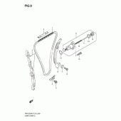 Схема вузла: Ланцюг ГРМ & Натягувач & Заспокоювач Suzuki RM-Z250