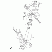 Схема узла: Кронштейн передней вилки (E1, p37) для Suzuki DR-Z400 DR-Z400E