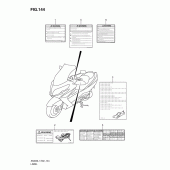 Схема вузла: Інформаційні наклейки (An400al1 e19) ​​для Suzuki AN400 Burgman (EU analogue of SkyWave)