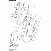 Схема вузла: Вилка передньої осі для Suzuki DR-Z70