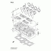Схема вузла: Головка циліндра для Suzuki GSF650 Bandit S