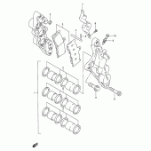 Схема вузла: Передній гальмівний супорт (Model s/t/v/w) для Suzuki GSX-R1100