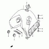 Схема узла: Топливный бак (Model m) для Suzuki DR650 DR650RS