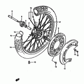 Схема вузла: Переднє колесо Suzuki DR650 DR650R