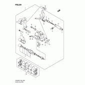 Схема узла: Задний тормозной суппорт (An400k7/zk7/k8/zk8/k9/l0) для Suzuki AN400 Burgman (EU analogue of SkyWave)