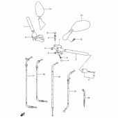 Схема вузла: Кермо & Тросики для Suzuki GSX600 Katana