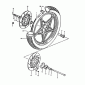 Схема вузла: Переднє колесо (Gs1000et, gs1000ht) для Suzuki GS1000